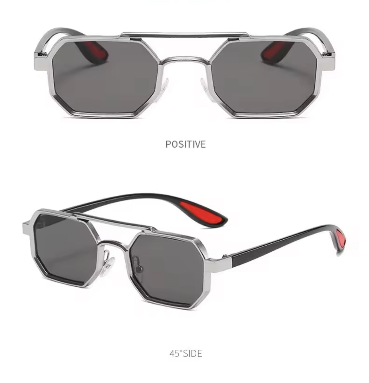 Silver Octagonal Polarized Sunglasses