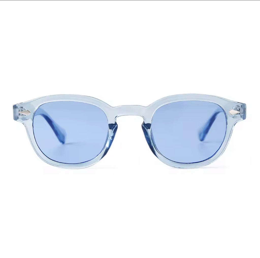 Retro Square Gradient Blue Tortoiseshell Sunglasses