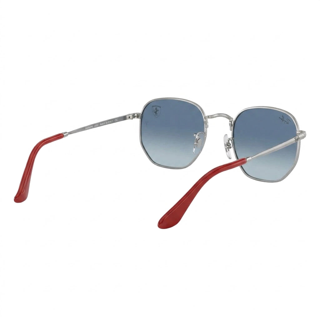 RayBan Original Classic 3548M F007 3F Hexagonal Scuderia Ferrari Polished Silver Rim Blue Sunglasses