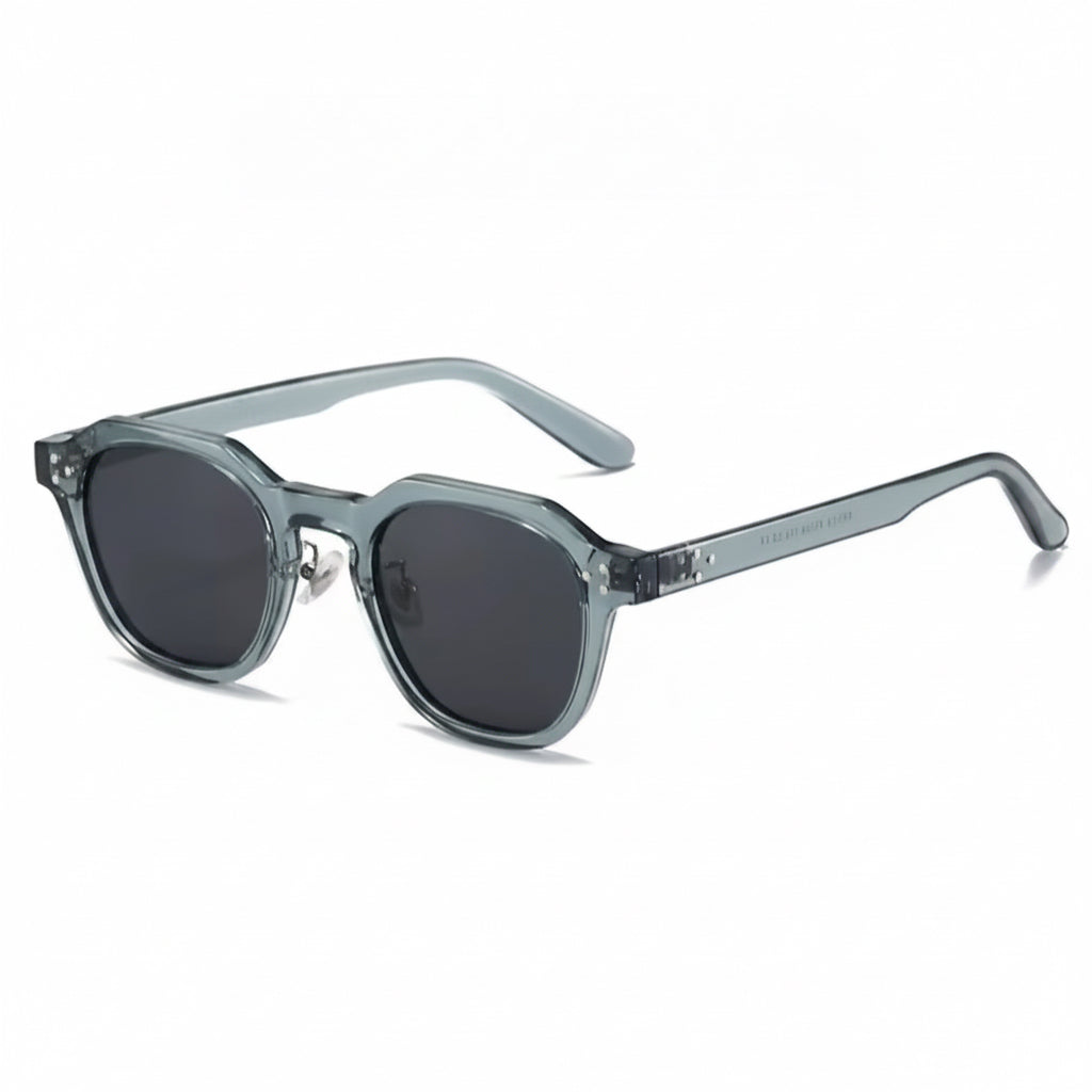Lightweight Retro Polygon Square Small-Frame Blue Sunglasses