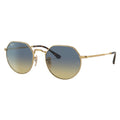 RayBan Original Classic 3565 001 GD Jack Polished Gold Rim Blue Sunglasses