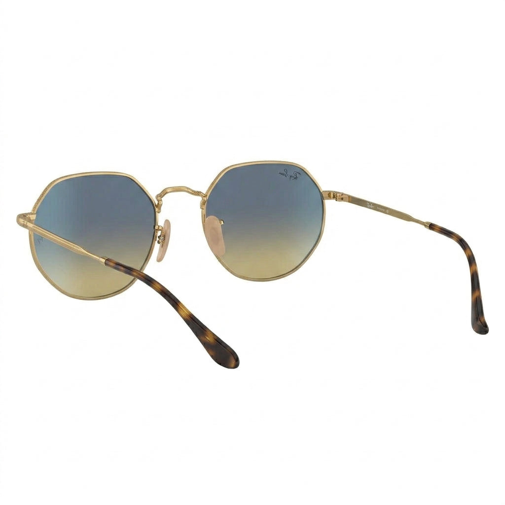 RayBan Original Classic 3565 001 GD Jack Polished Gold Rim Blue Sunglasses