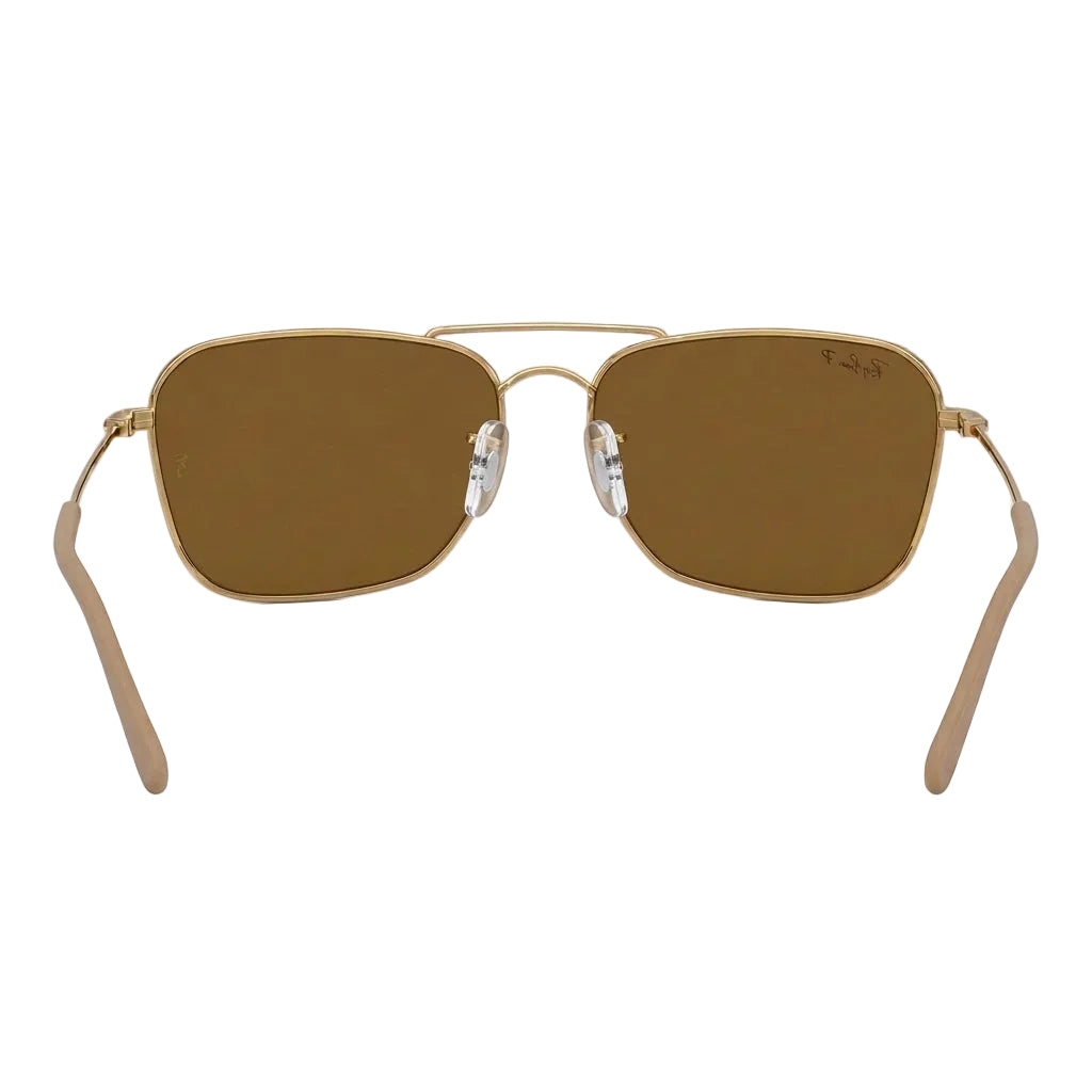 RayBan Original Classic 0102S 002 CB Caravan Reverse Polished Gold Rim Havana Sunglasses