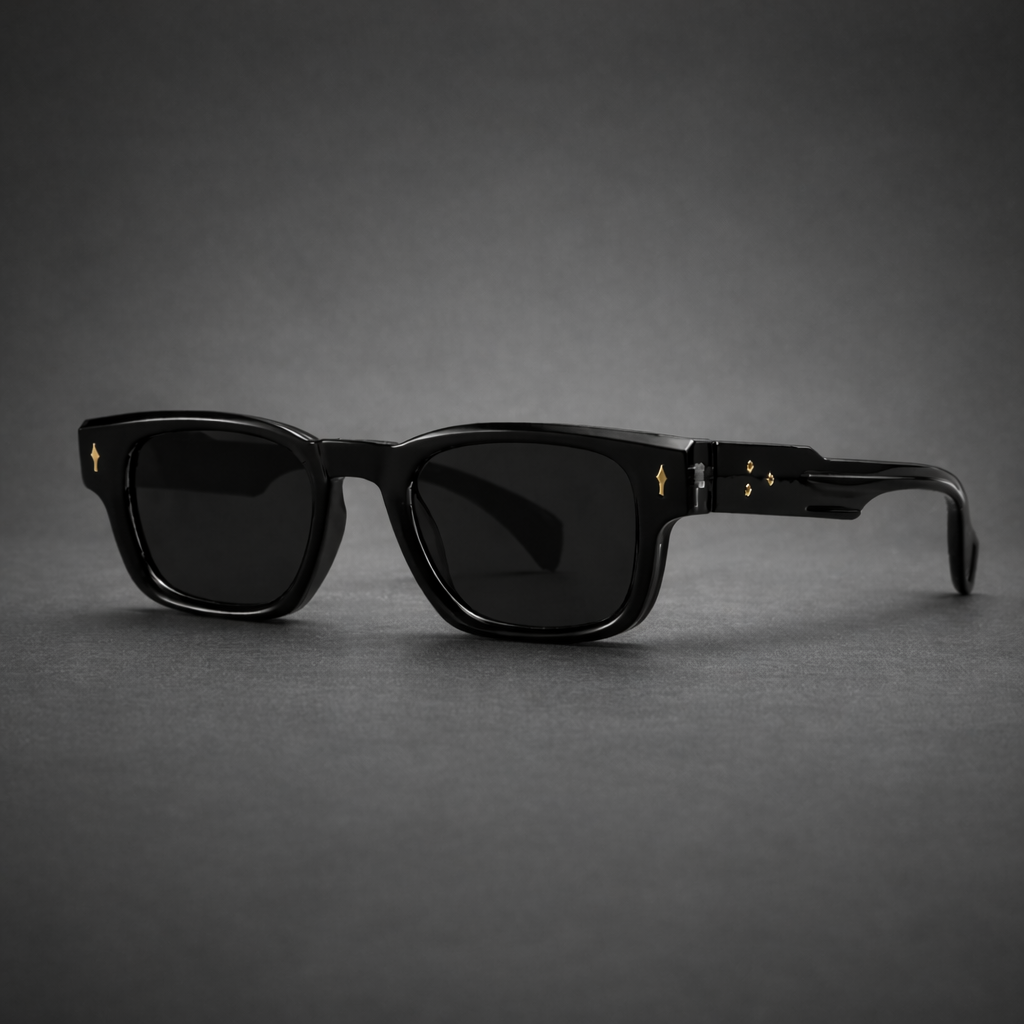 Retro Punk Polarized Black Sunglasses