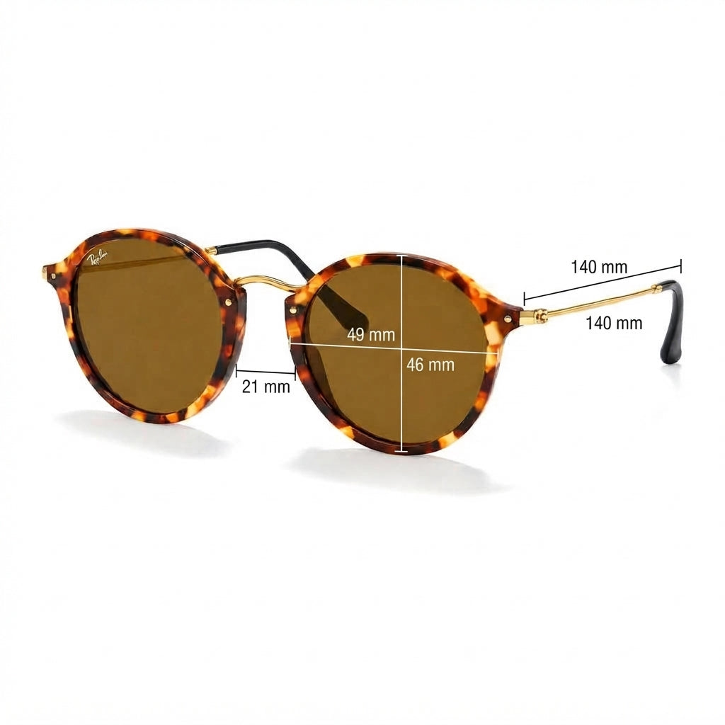 RayBan Original Classic 2447 11160 Round Fleck Havana Brown Sunglasses