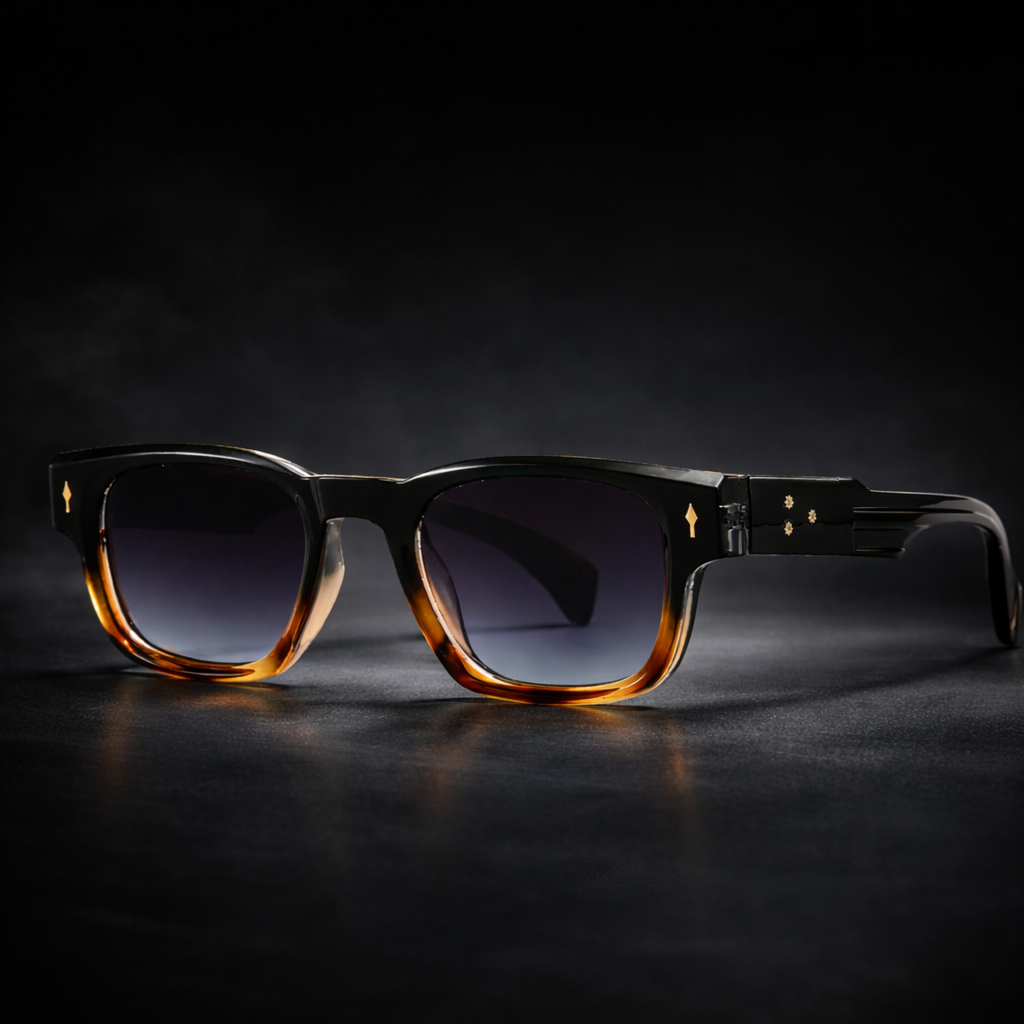 Retro Punk Fire Black Sunglasses