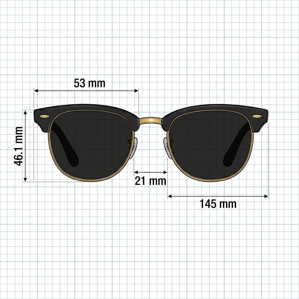 RayBan Original Classic 0316S 990 31 Mega Clubmaster Metal Polished Havana Gold Frame Dark Green Sunglasses