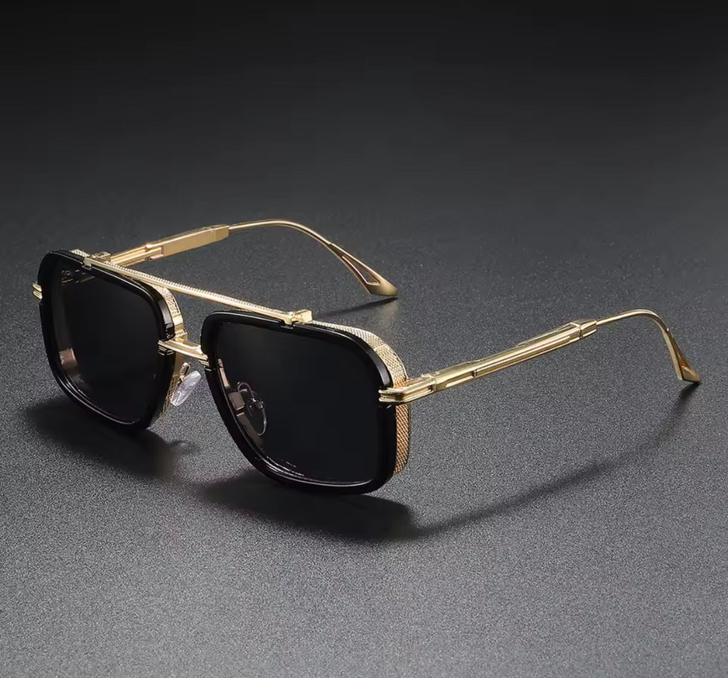 Golden Polarized Steampunk Sunglasses