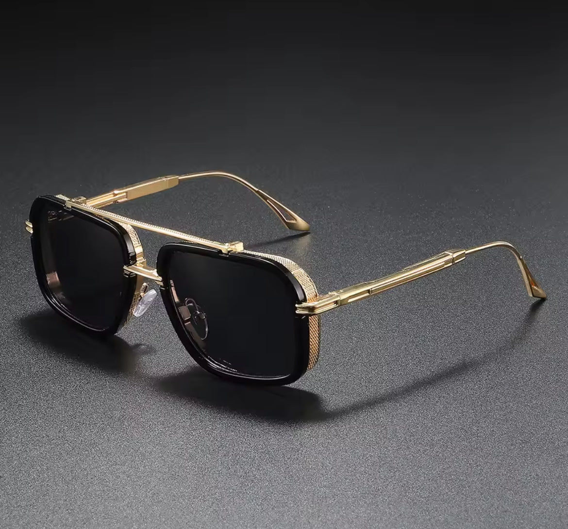 Golden Polarized Steampunk Sunglasses