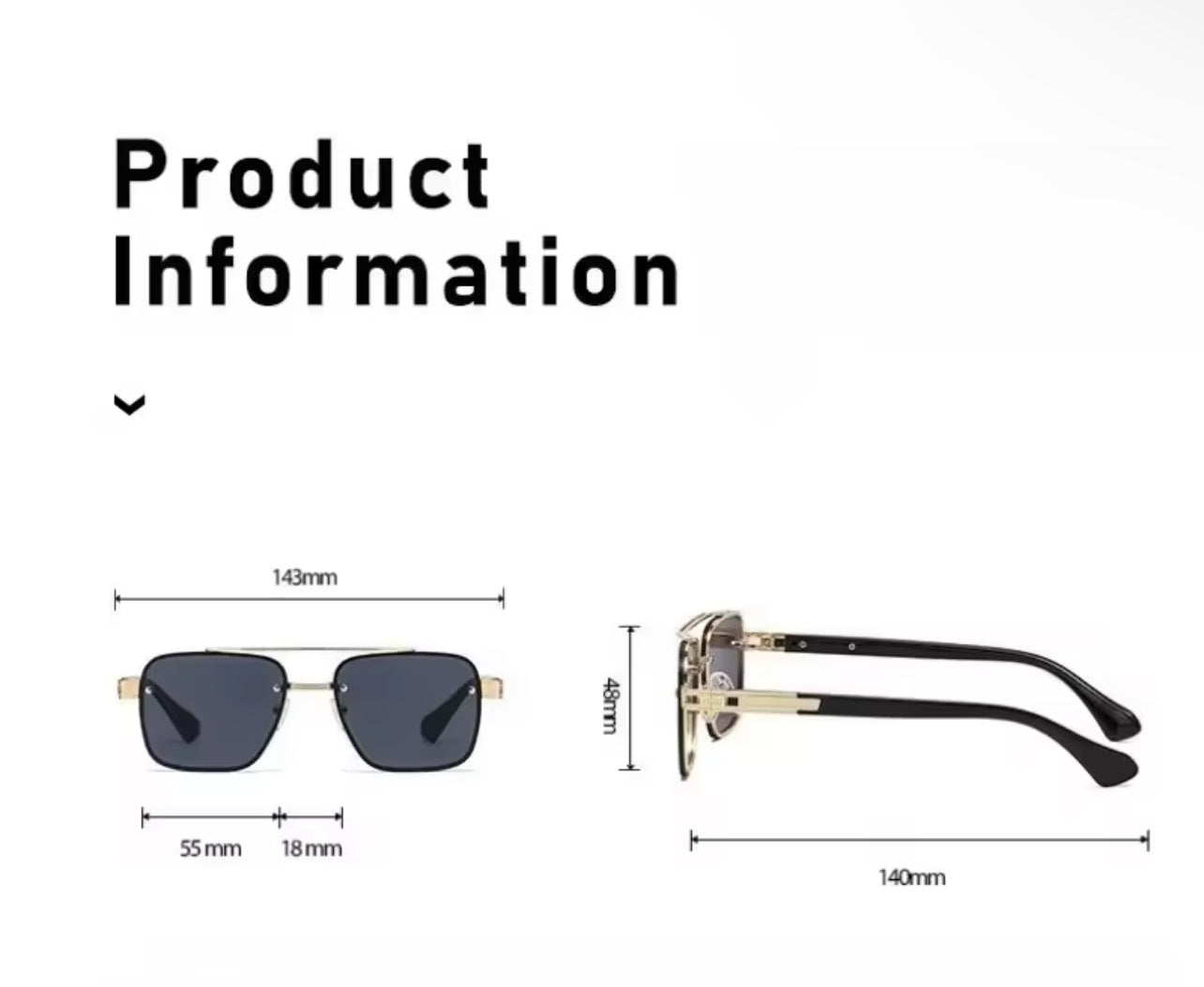 Golden Polarized Cyberpunk Sunglasses
