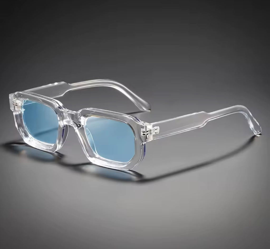 Classic Square Transparent Blue Sunglasses