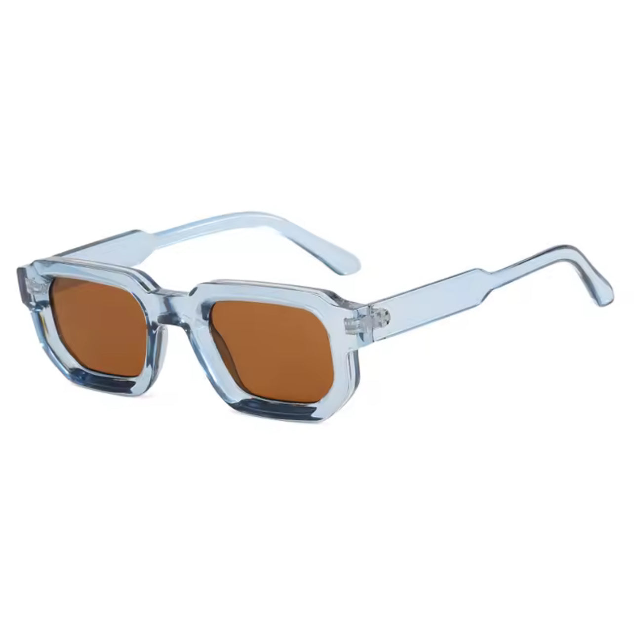 Classic Square Blue Brown Sunglasses