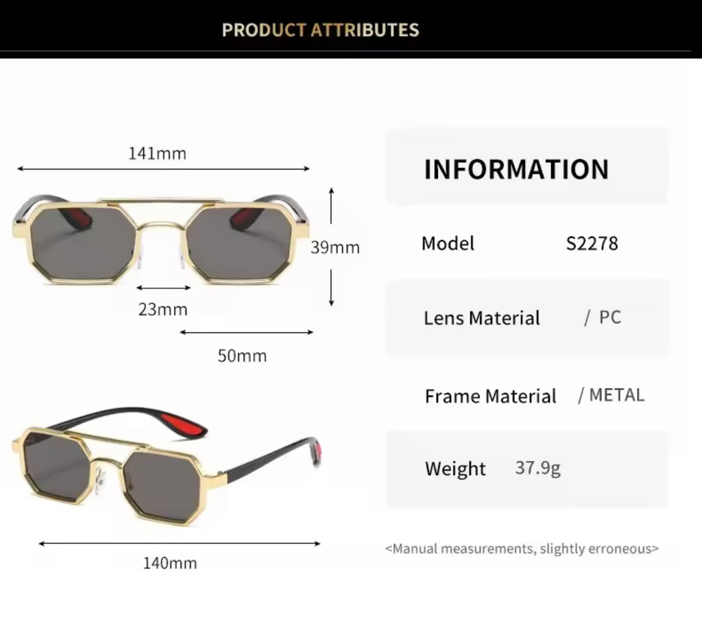 Black Octagonal Polarized Sunglasses