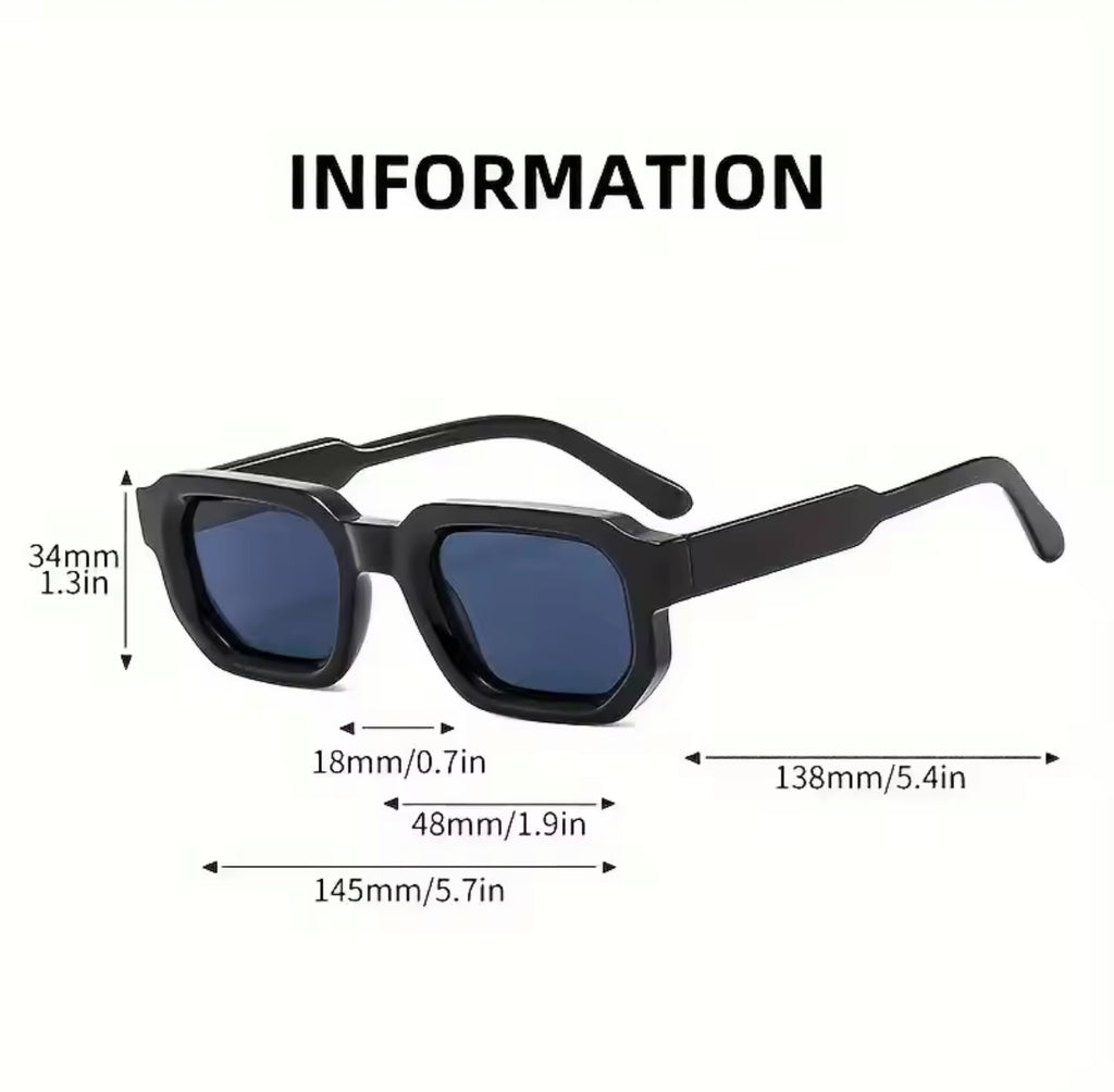 Classic Square Blue Brown Sunglasses
