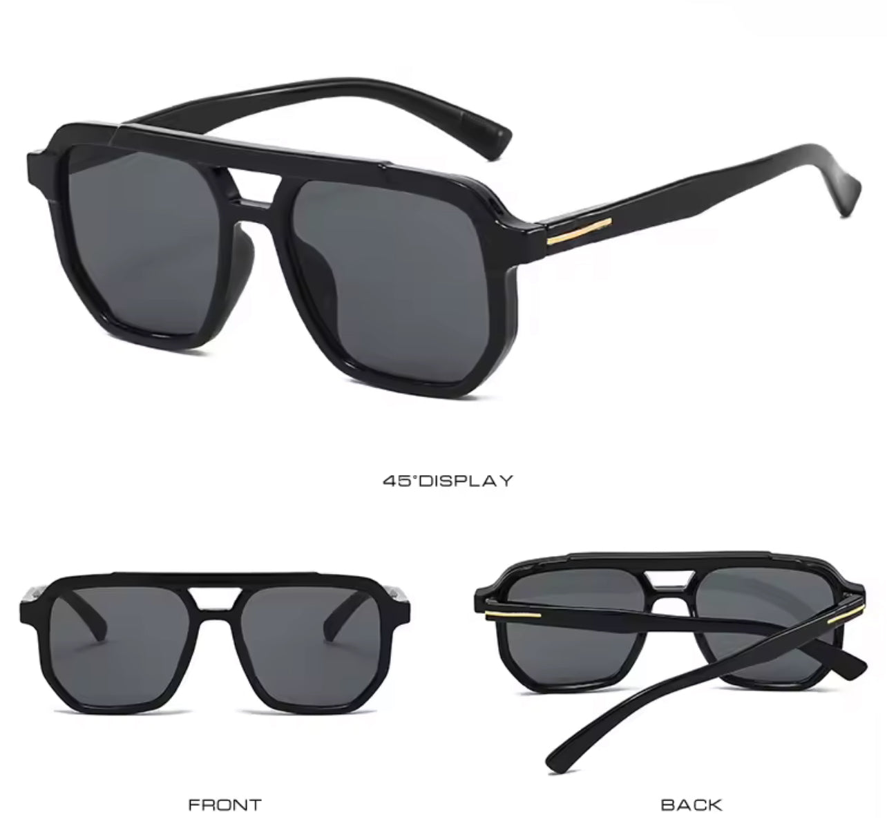 Modern Retro Polarized Black Sunglasses