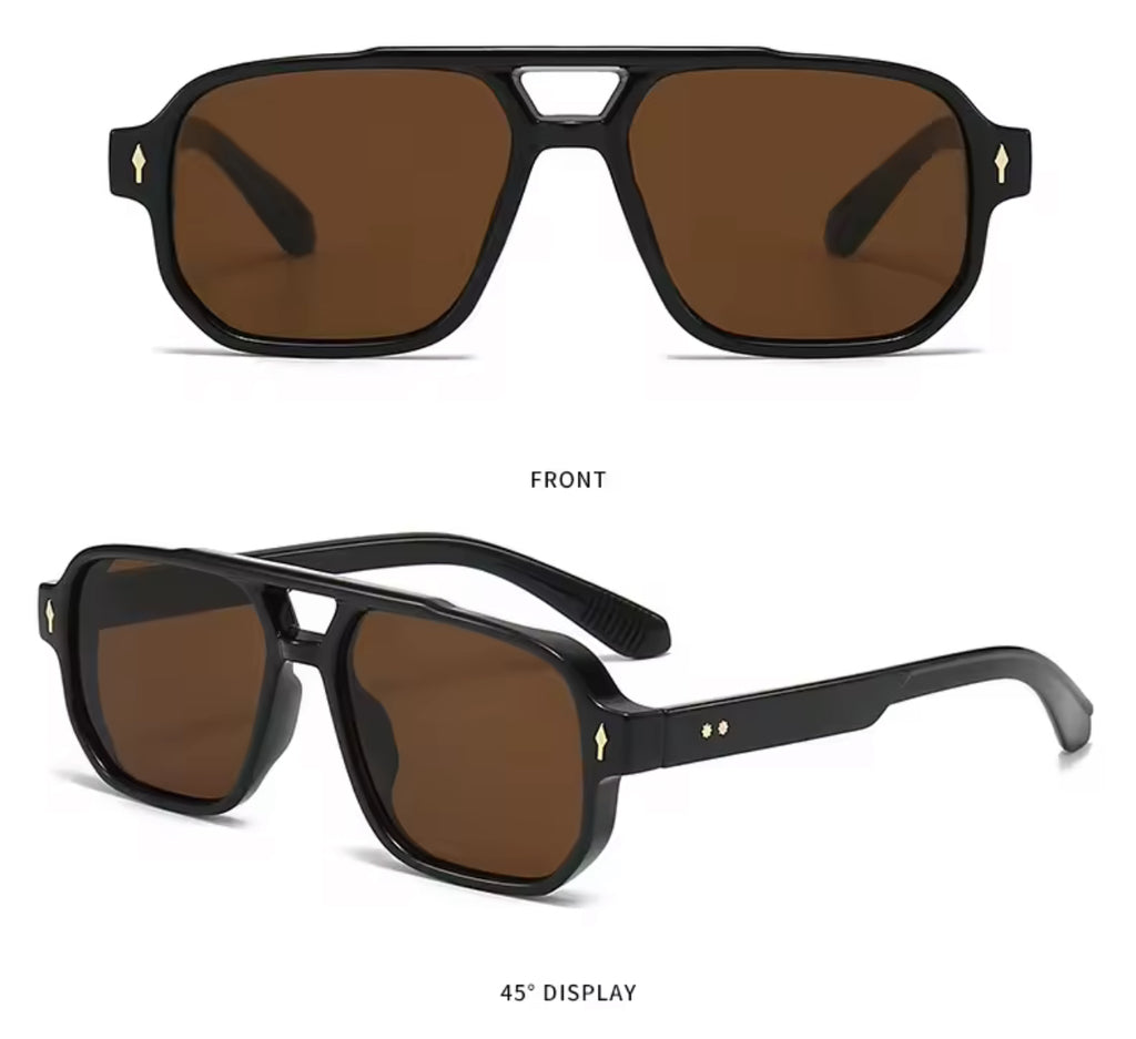 Haze Black Brown Aviator Sunglasses
