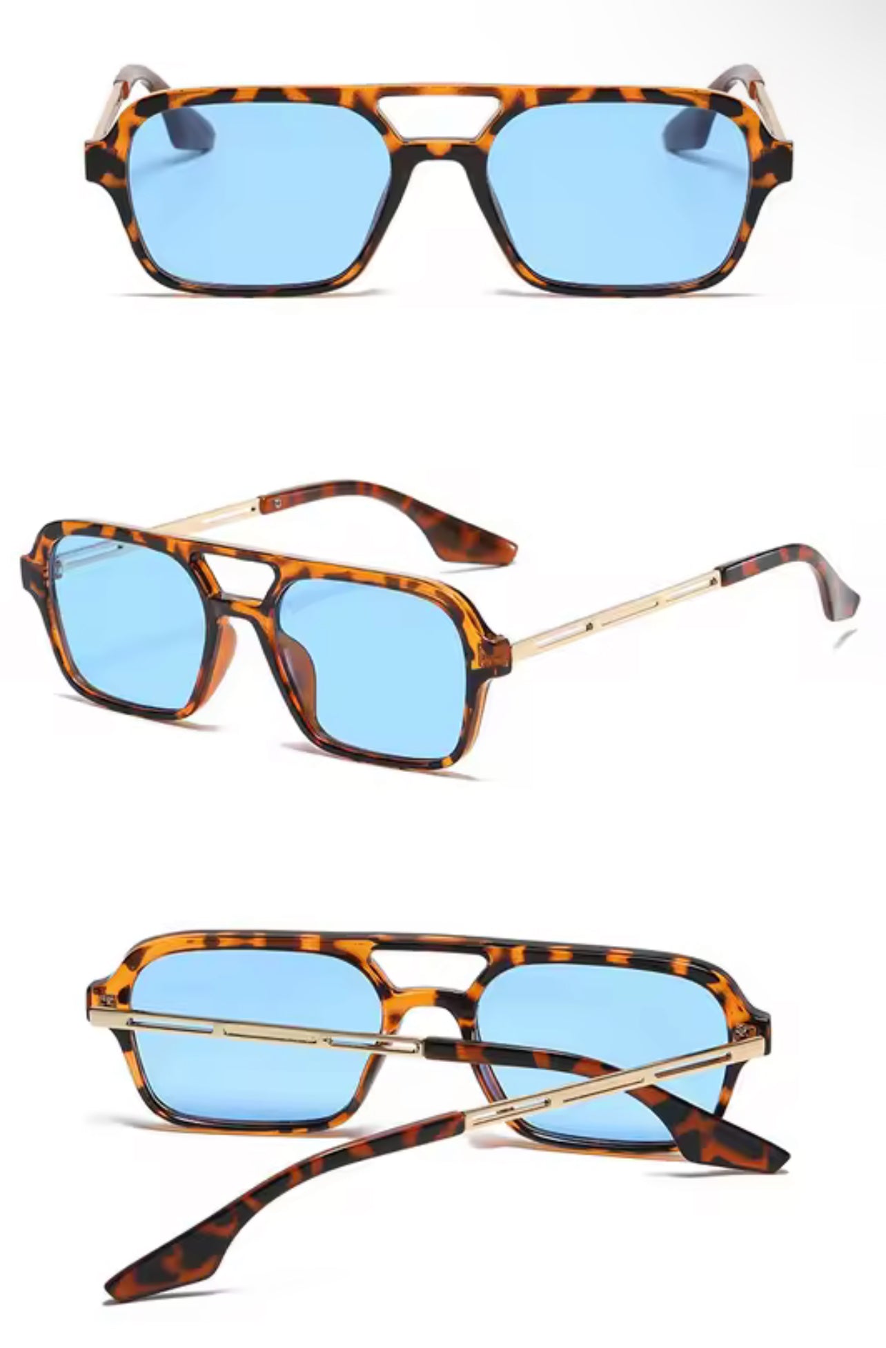 Classic Floral Blue Night Sunglasses