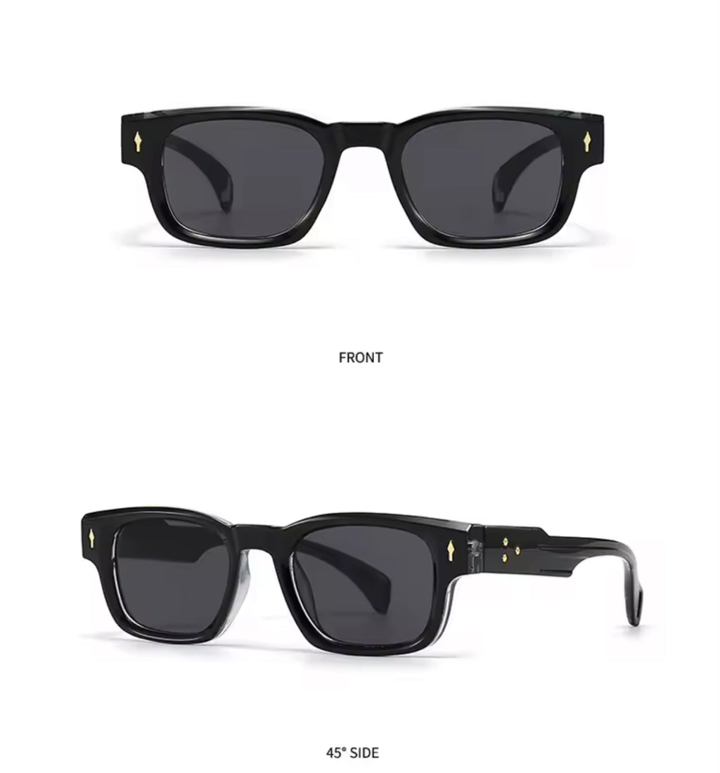 Retro Punk Polarized Black Sunglasses