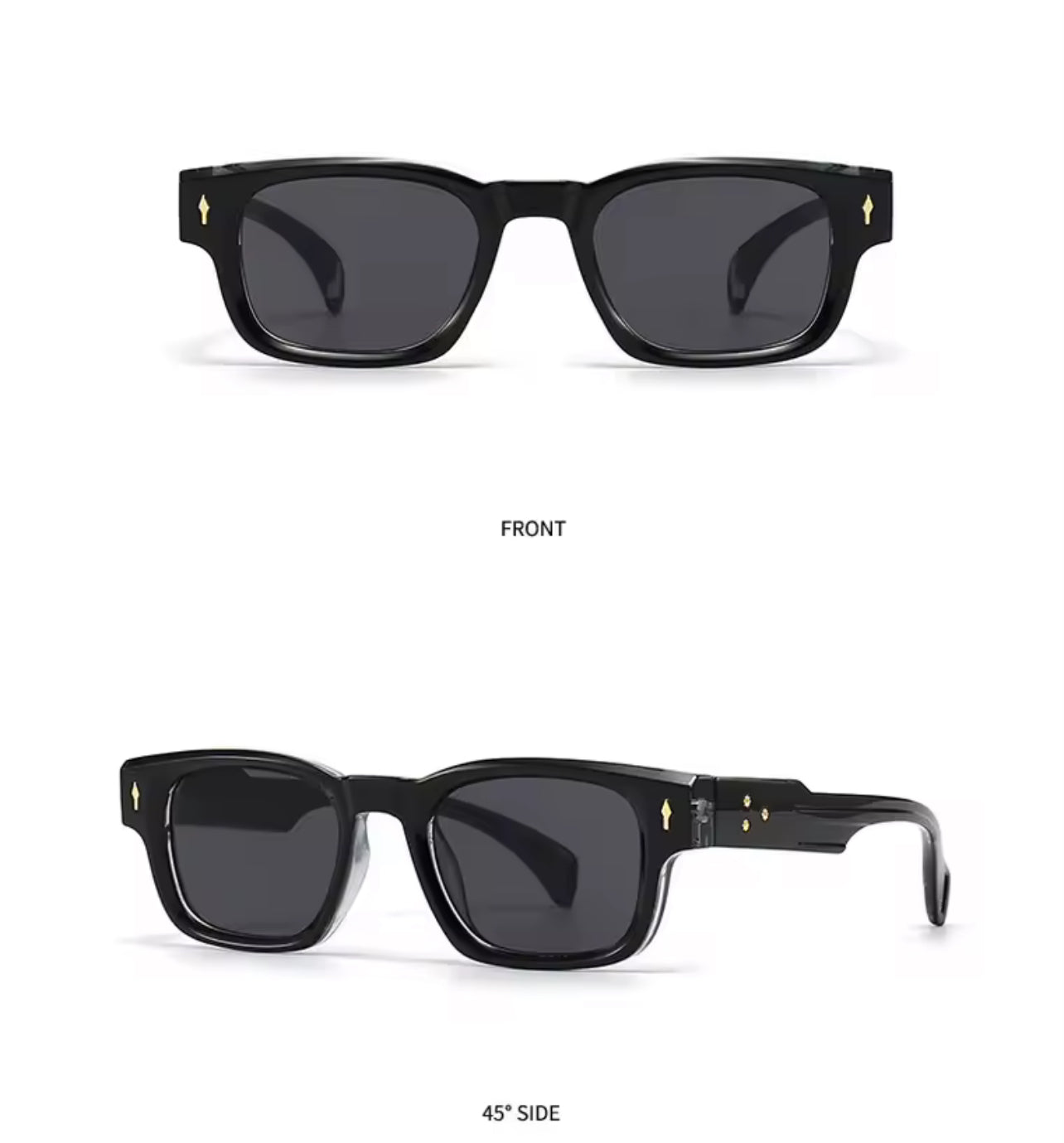 Retro Punk Polarized Black Sunglasses