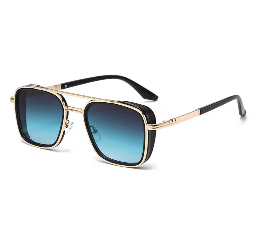 Style Retro Round-framed Golden Green Sunglasses