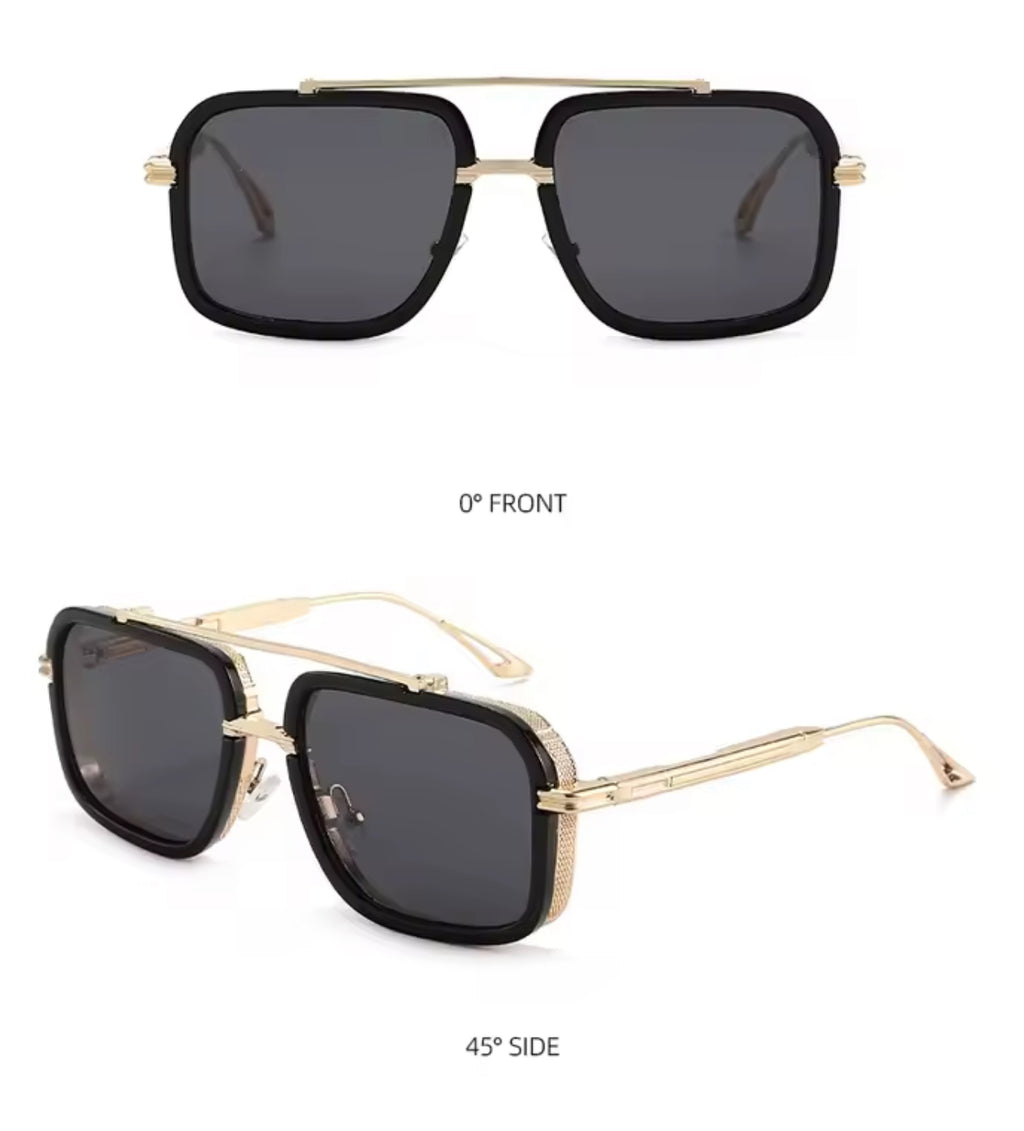 Golden Polarized Steampunk Sunglasses