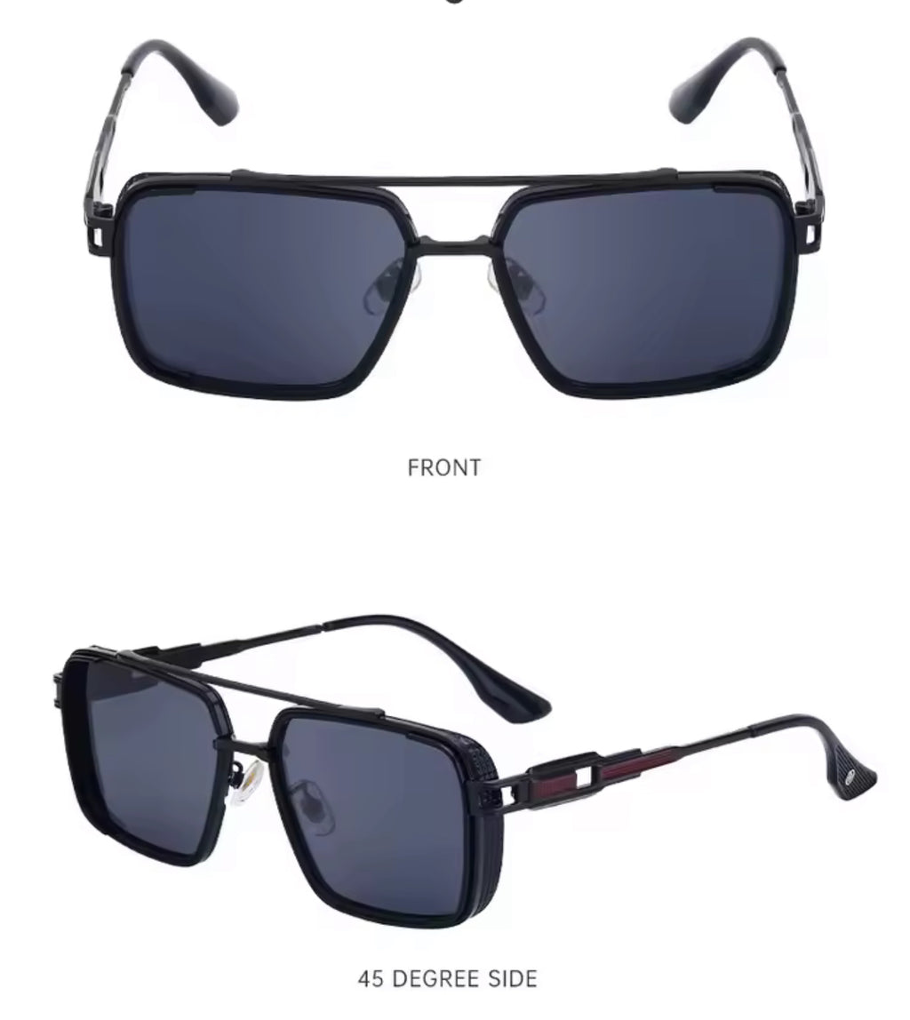 Retro Oval Black Polarized Sunglasses