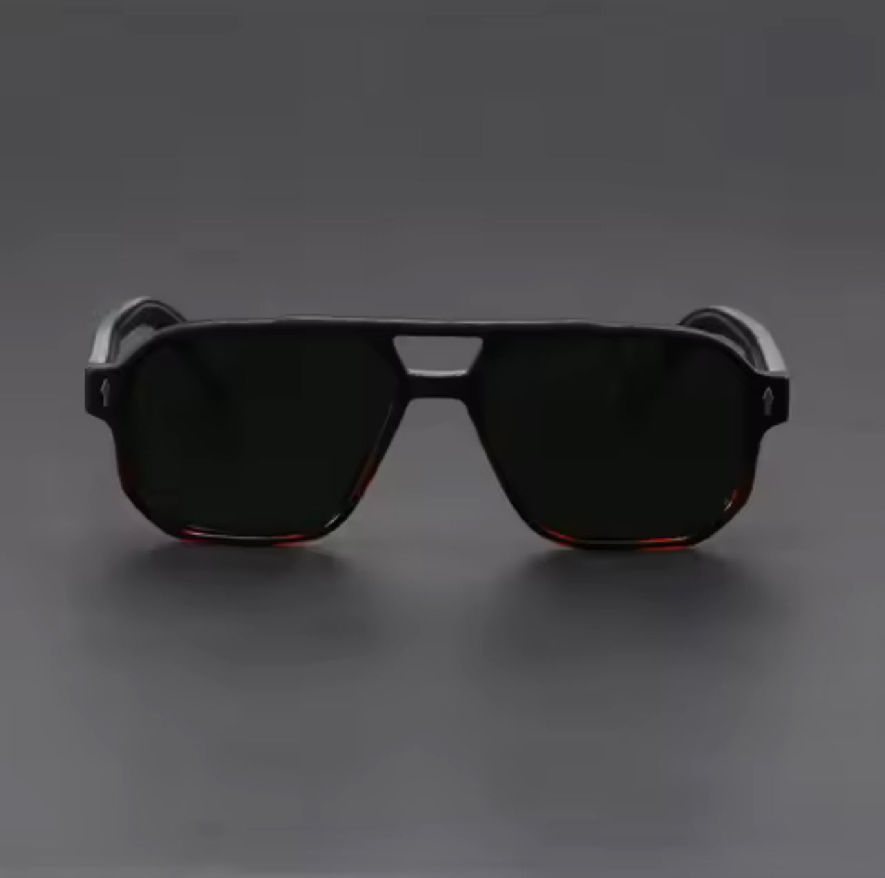 Vintage Punk Style Polarized Square Black Leopard Pilot Sunglasses