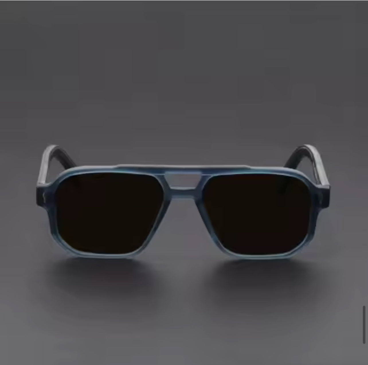 Vintage Punk Style Polarized Square Blue Pilot Sunglasses