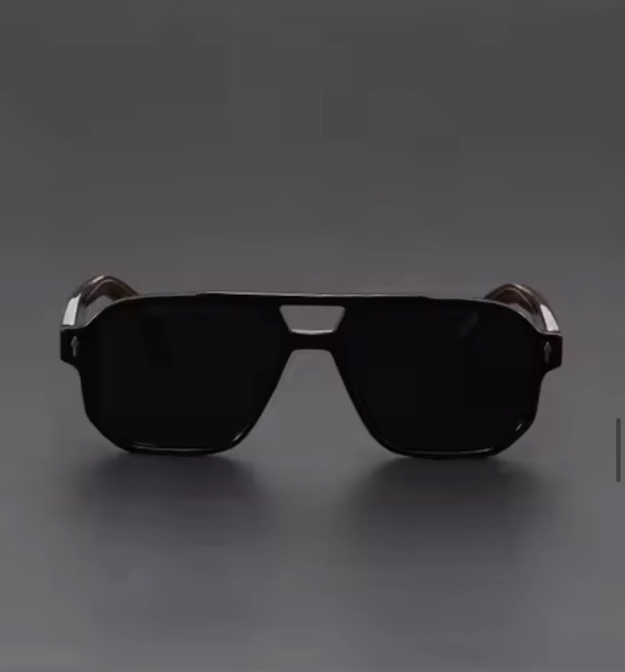 Vintage Punk Style Polarized Square Black Pilot Sunglasses