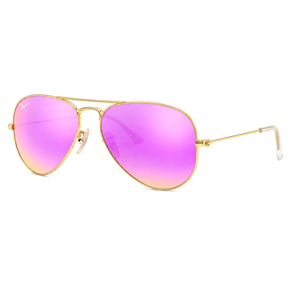 RayBan Original Classic 3025 112-4T Aviator Flash Lenses Matte Gold Sunglasses