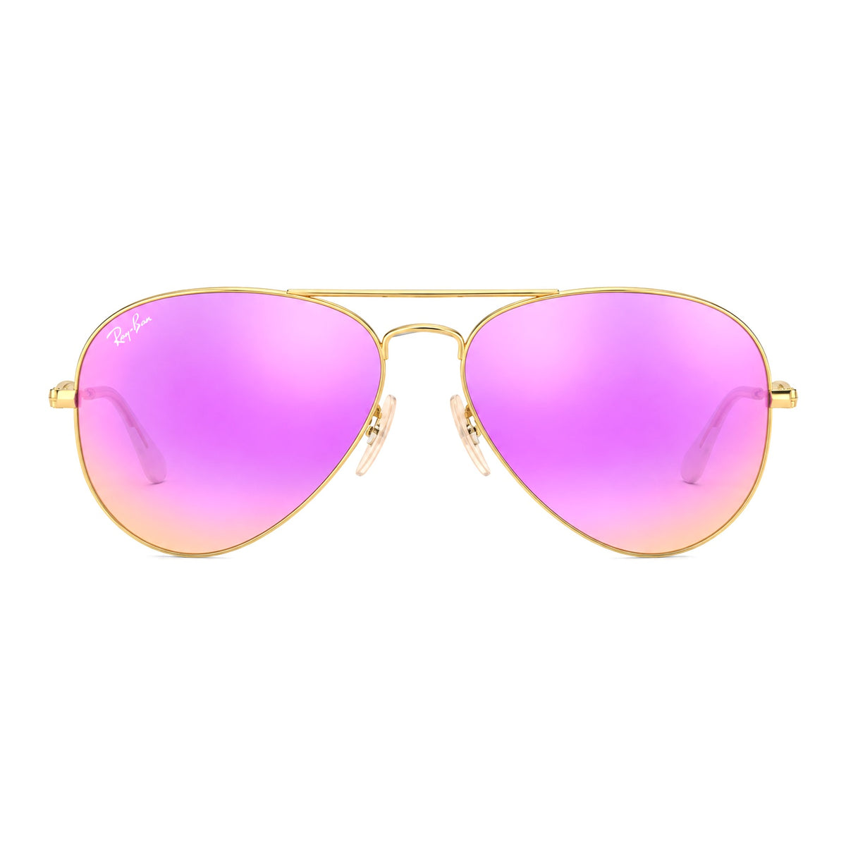RayBan Original Classic 3025 112-4T Aviator Flash Lenses Matte Gold Sunglasses