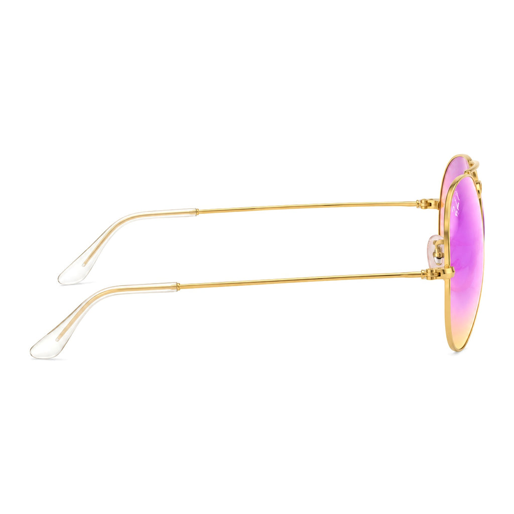 RayBan Original Classic 3025 112-4T Aviator Flash Lenses Matte Gold Sunglasses