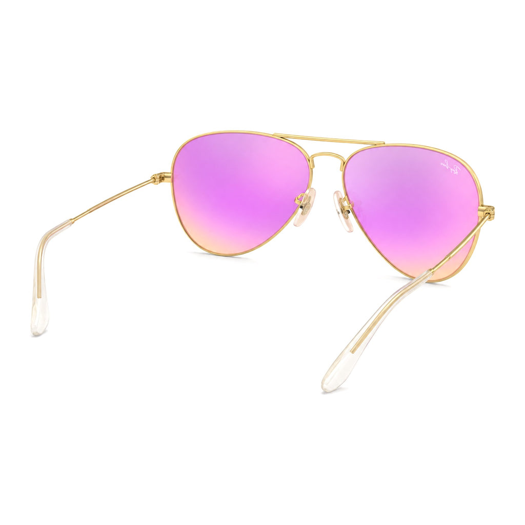 RayBan Original Classic 3025 112-4T Aviator Flash Lenses Matte Gold Sunglasses