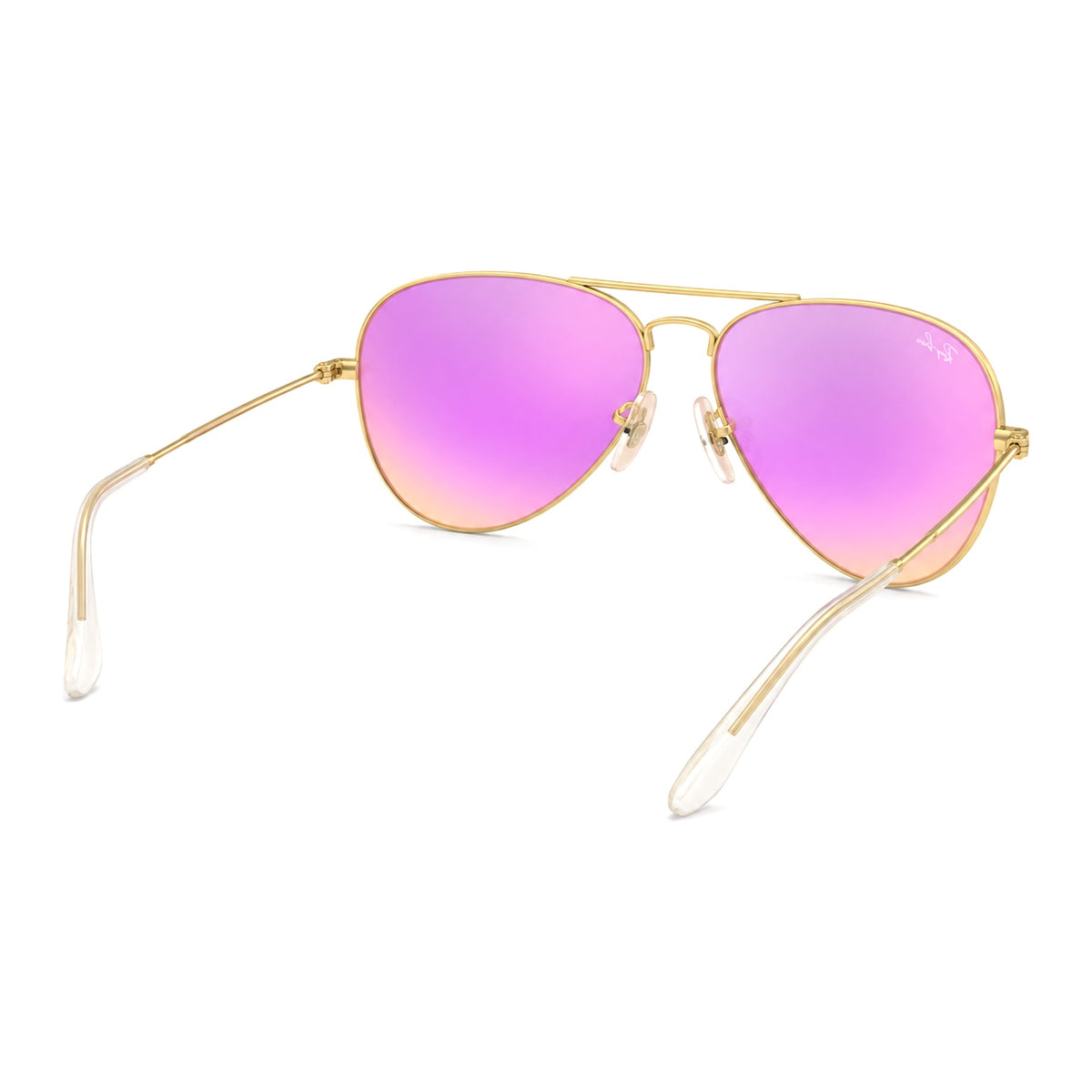 RayBan Original Classic 3025 112-4T Aviator Flash Lenses Matte Gold Sunglasses