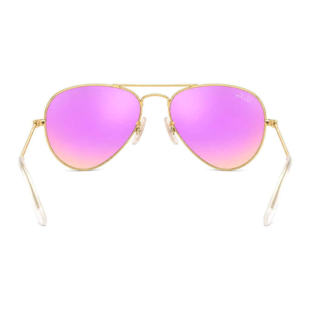 RayBan Original Classic 3025 112-4T Aviator Flash Lenses Matte Gold Sunglasses