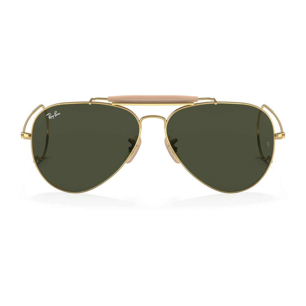 RayBan Original Classic 3030 L0216 Outdoorsman Polished Gold Rim Sunglasses