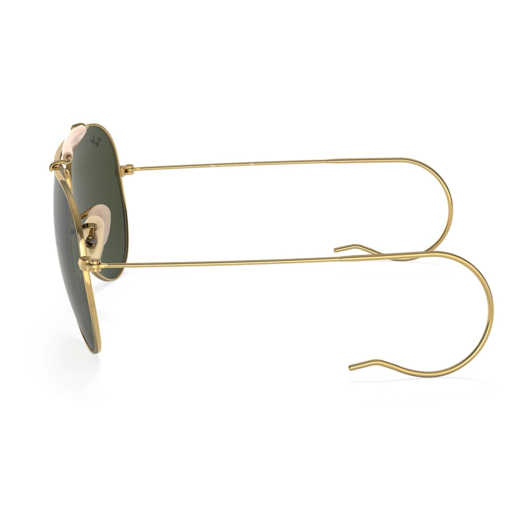 RayBan Original Classic 3030 L0216 Outdoorsman Polished Gold Rim Sunglasses
