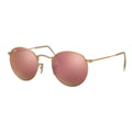 RayBan Original Classic 3447 112-Z2 Round Flash Lenses Matte Gold Sunglasses