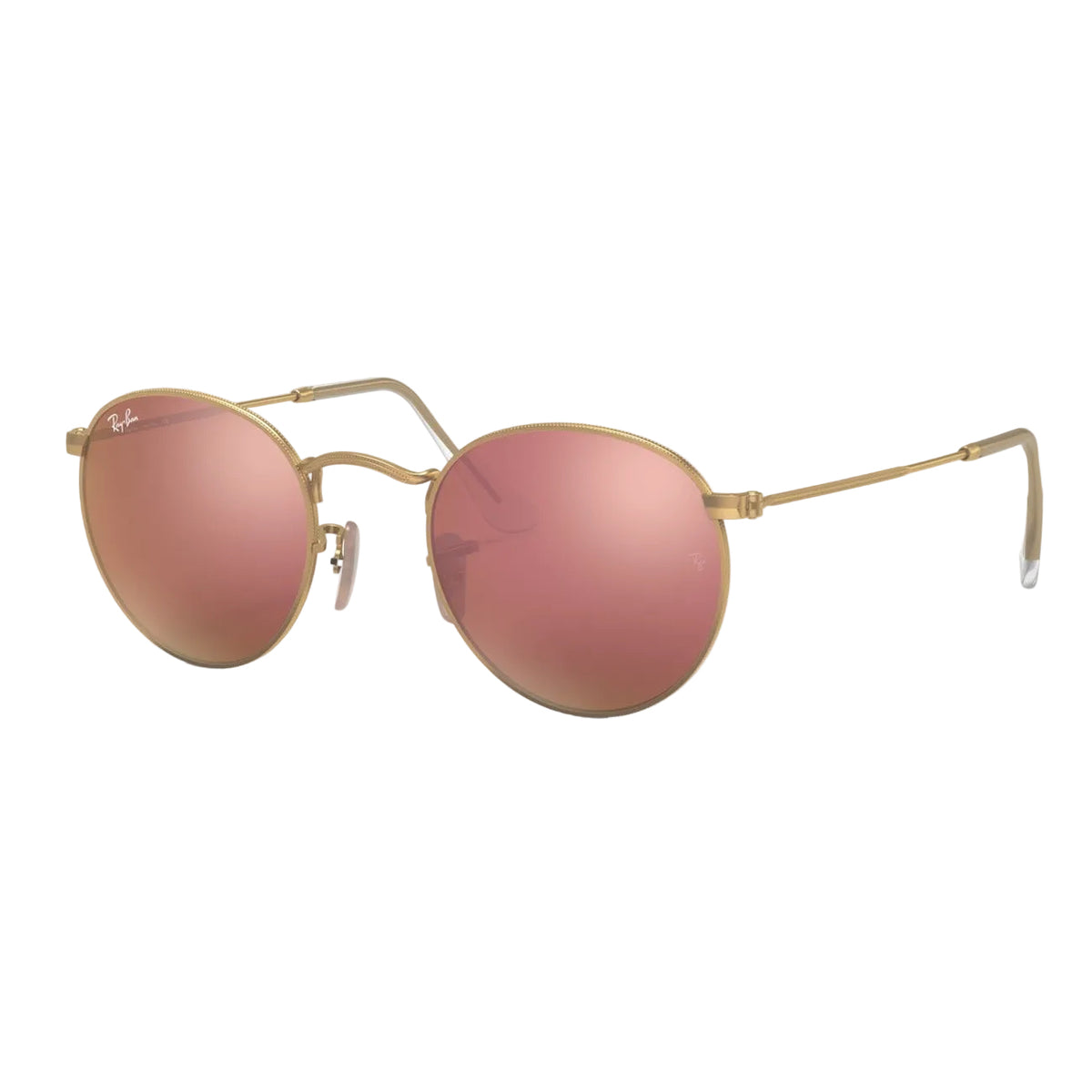 RayBan Original Classic 3447 112-Z2 Round Flash Lenses Matte Gold Sunglasses