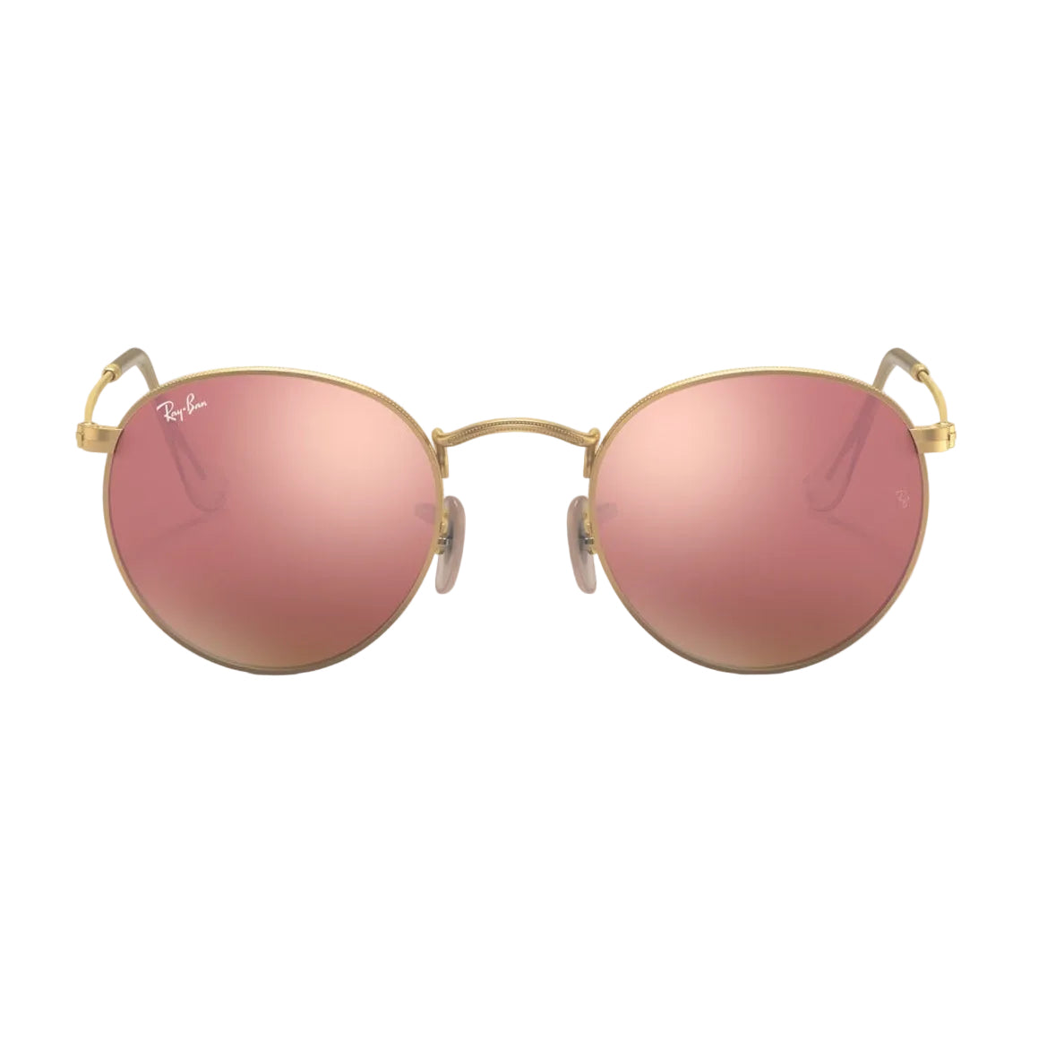 RayBan Original Classic 3447 112-Z2 Round Flash Lenses Matte Gold Sunglasses