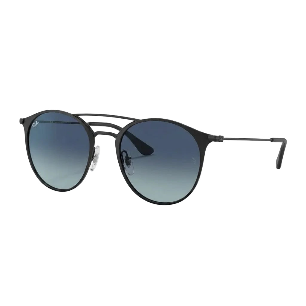 RayBan Original Classic 3546 002 32 Erika Metal Double Bridge Polished Black Over Matte Blue Sunglasses