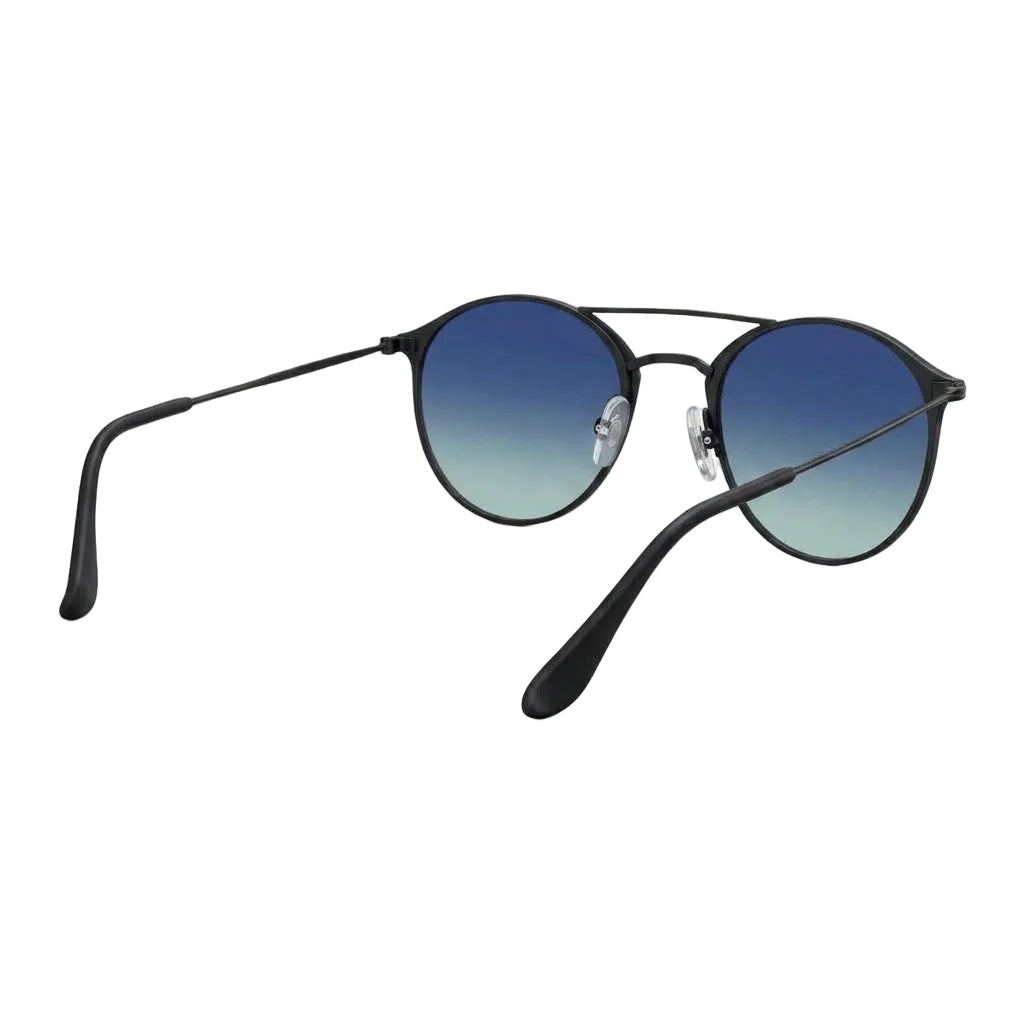 RayBan Original Classic 3546 002 32 Erika Metal Double Bridge Polished Black Over Matte Blue Sunglasses