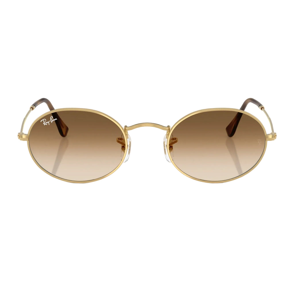 RayBan Original Classic 3547 001-51 Oval Metal Polished Gold Rim Sunglasses