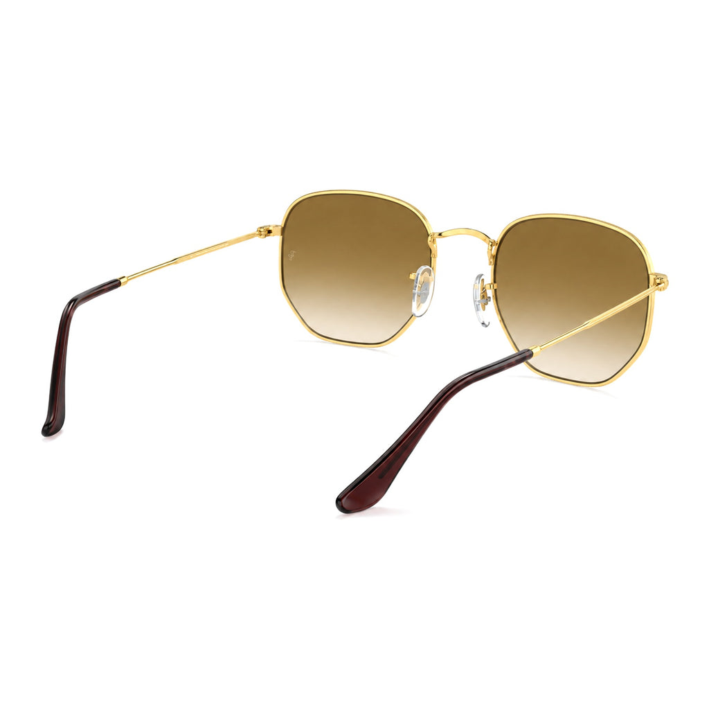 RayBan Original Classic 3548 001-51 Hexagonal Polished Gold Rim Sunglasses