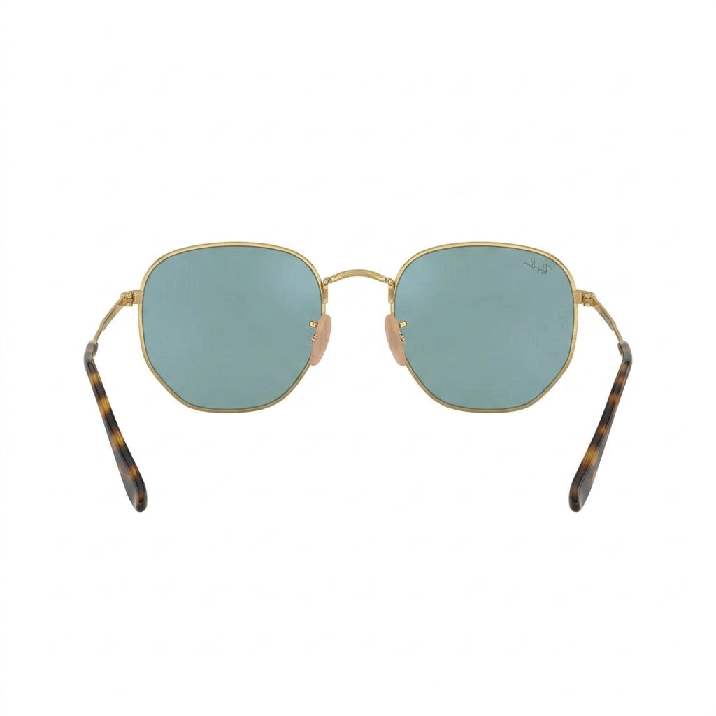 RayBan Original Classic 3548 001 30 Hexagonal Polished Gold Rim Silver Mirror Sunglasses