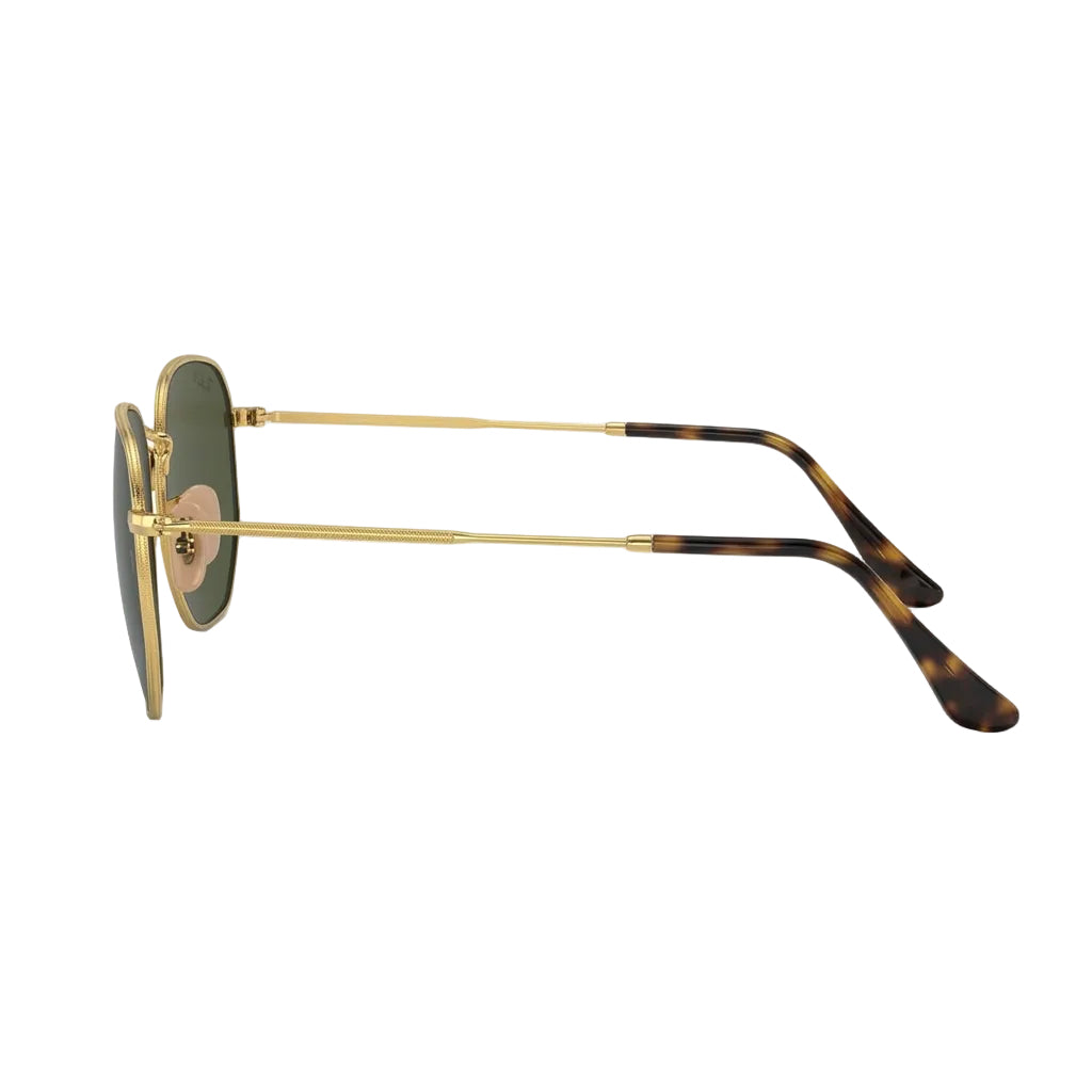 RayBan Polarized Original Classic 3548 001 58 Hexagonal Polished Gold Rim Dark Green Sunglasses