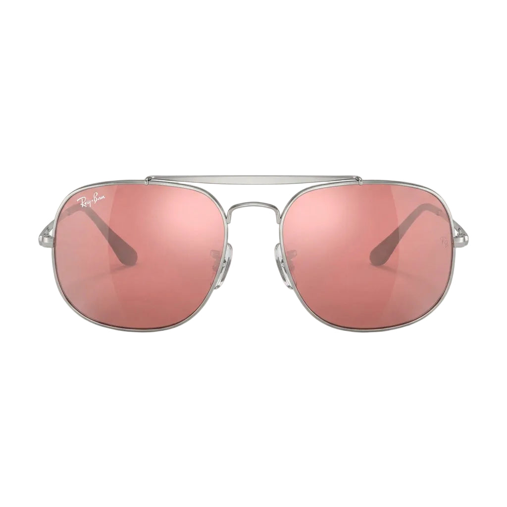 RayBan Original Classic 3561 003 70 The General Polished Silver Rim Rose Sunglasses