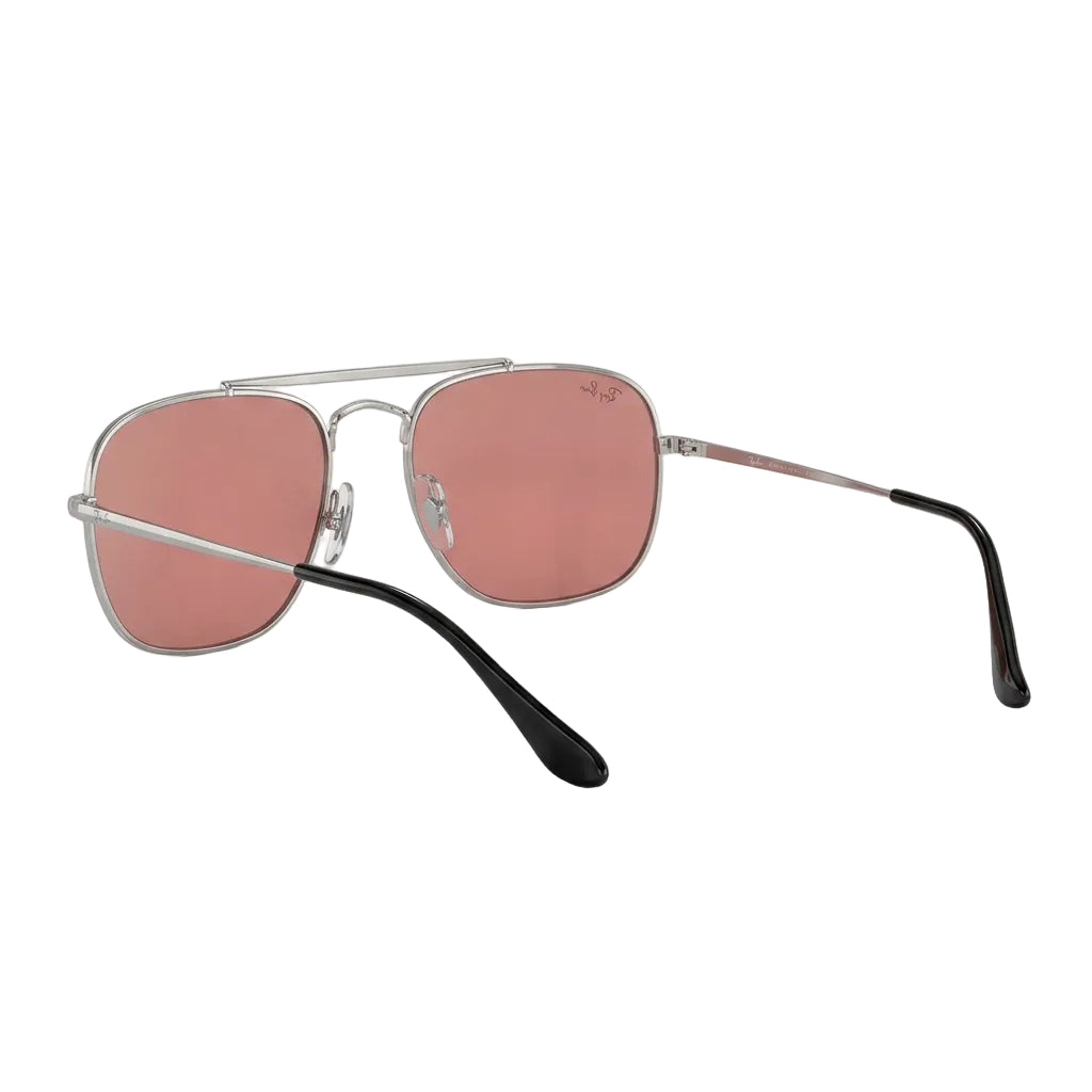 RayBan Original Classic 3561 003 70 The General Polished Silver Rim Rose Sunglasses