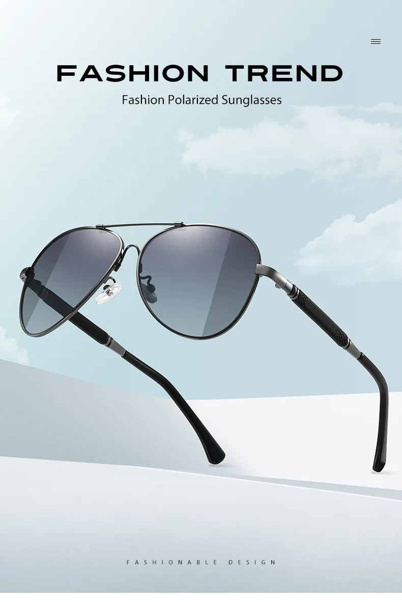 Metal Night Vision Black Polarized Sunglasses
