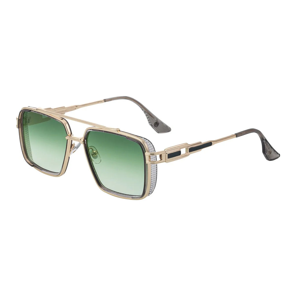 Retro Oval Green Sunglasses